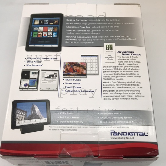 NIB Pandigital Novel 4GB 7” Color Multi/EReader - Picture 3 of 12